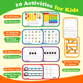 Edulok alphabet magnets decode words during center activities