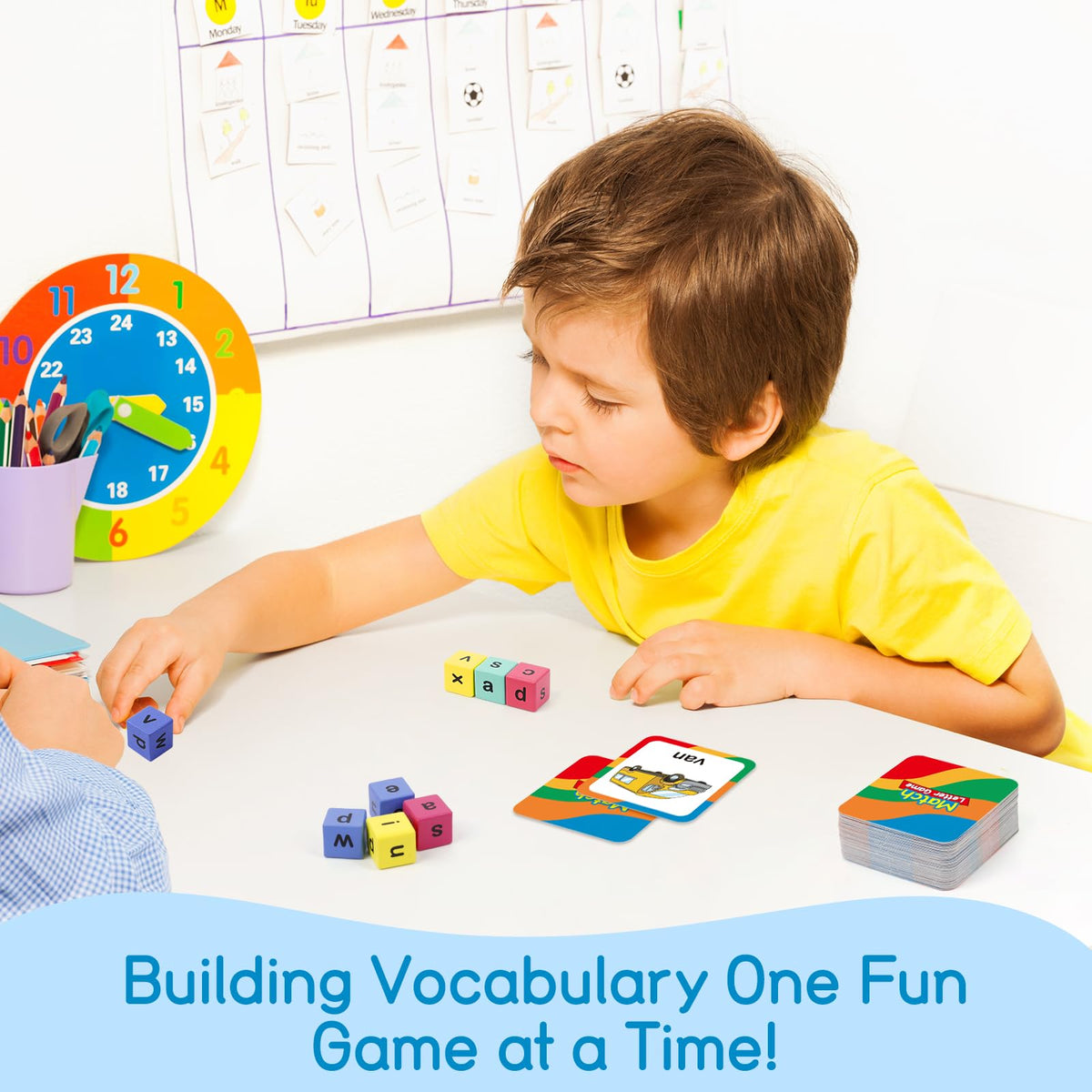 Edulok Word Race Cube supports holistic literacy through word games and matching.