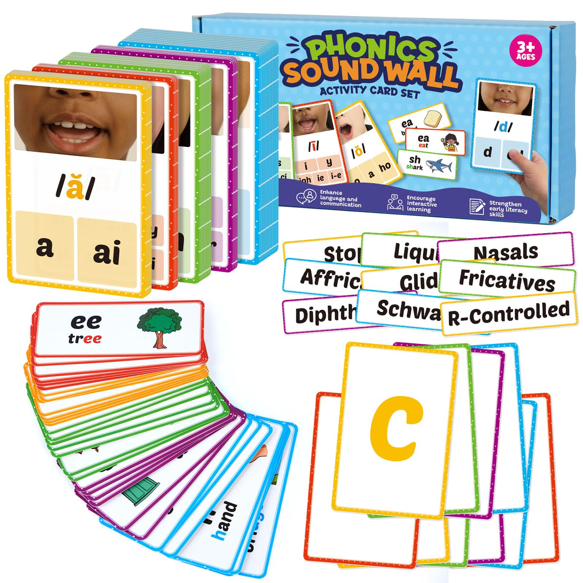 Edulok phoneme mouth articulation cards for precise pronunciation practice.