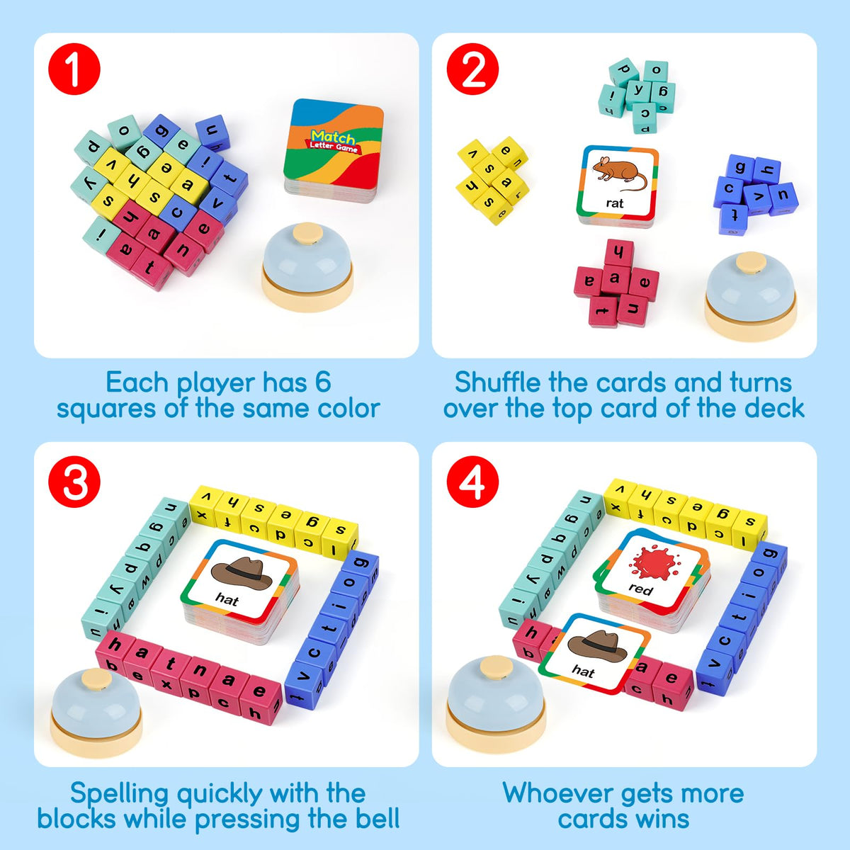 Edulok wooden alphabet blocks improve letter recognition during playtime.