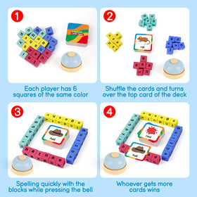 Edulok wooden alphabet blocks improve letter recognition during playtime.