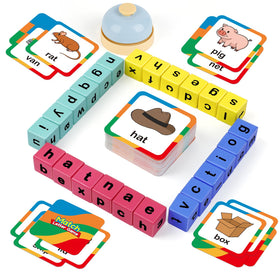 Edulok Word Race Cube blocks for classroom play and word building fun.
