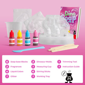 EDUMAN Dino Soap Kit liquid colors for layered, vibrant soaps.