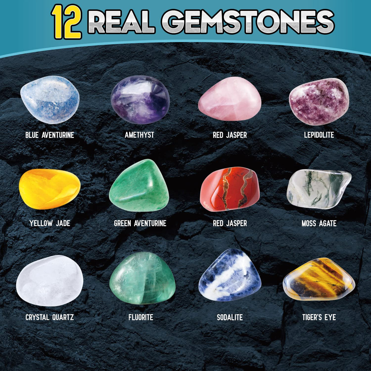 Eduman Gems Dig Kit: 12 gemstones discovery highlights real treasure learning.