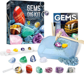 Eduman Gems Dig Kit: digging-block scene invites hands-on archaeology exploration.