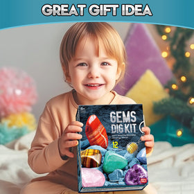 Eduman Gems Dig Kit: gift-box packaging makes a ready educational present.