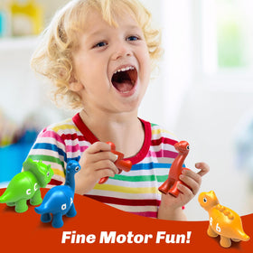 Edumoteso safe plastic dinosaurs with smooth edges for little hands to explore.