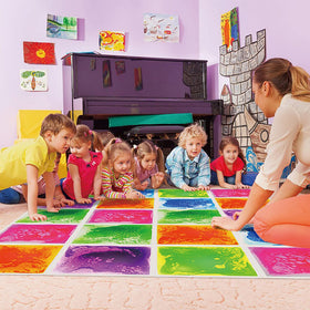 edusense floor tile with anti-slip backing to protect floors and reduce slips