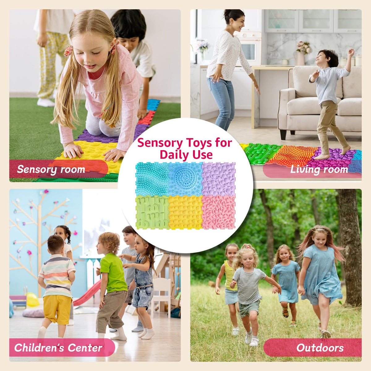 Edusense mat placed at home creates a safe space for daily exploration.