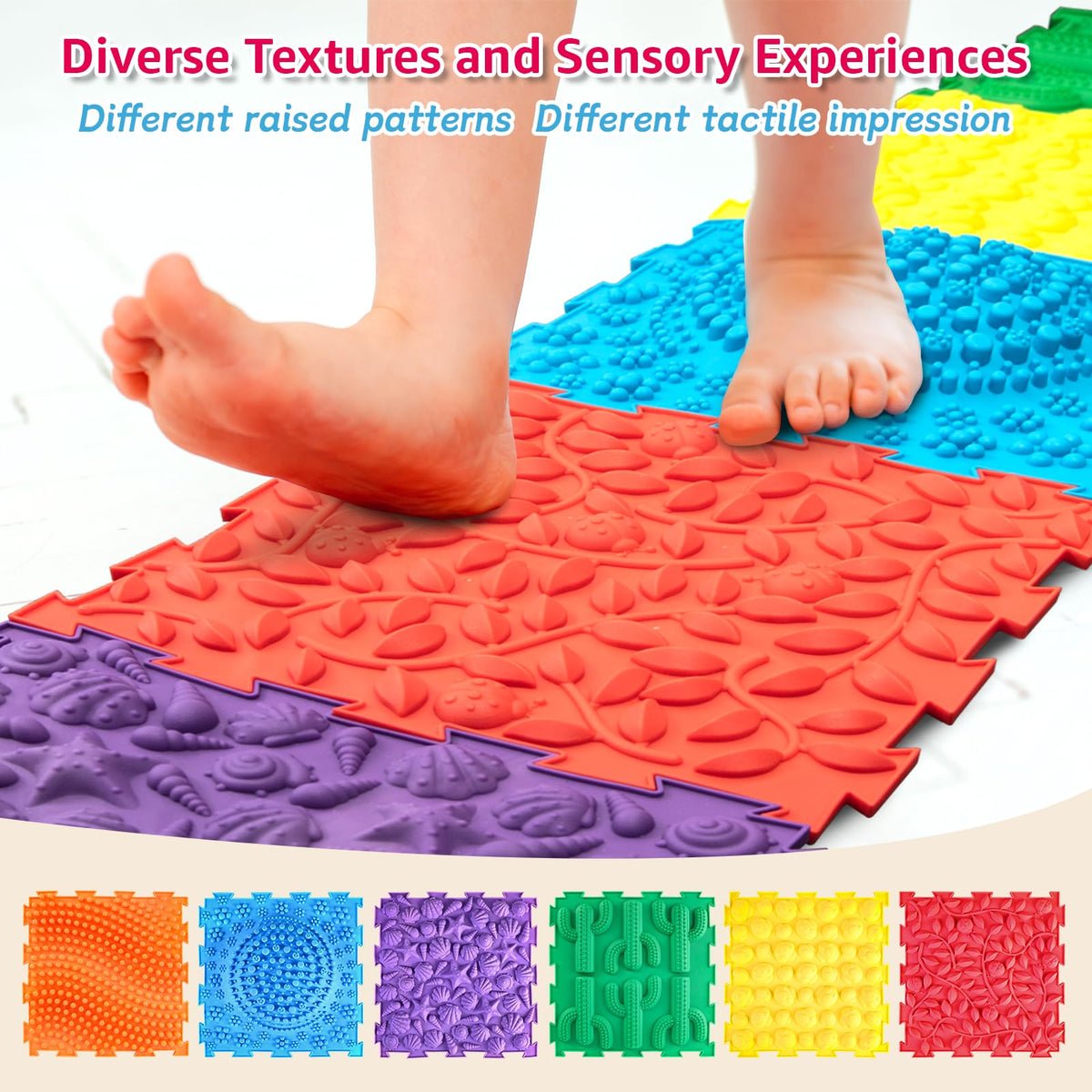 Edusense puzzle tile mat promoting early learning and engagement.