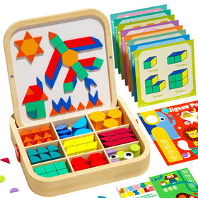 edutree pattern blocks 288 pieces in a colorful box for creative play and learning