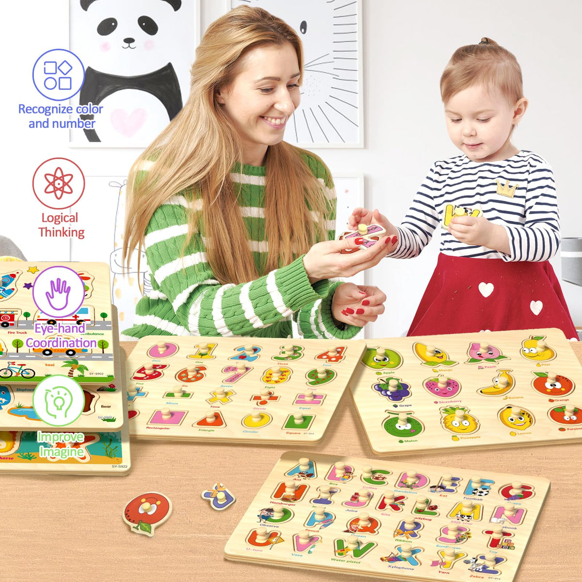 edutree wooden peg puzzle transportation fuels scenario-based play and coordination.