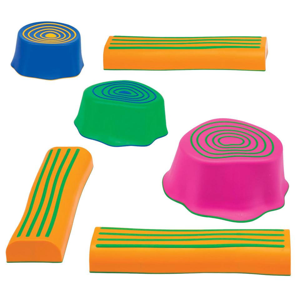 edxeducation Step-a-Trail blue stump enhances balance for kids during play