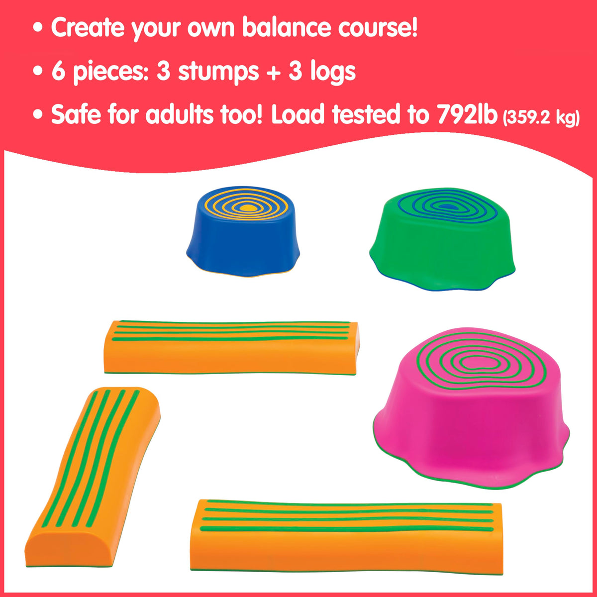 edxeducation Step-a-Trail pink stump promotes imaginative movement for children