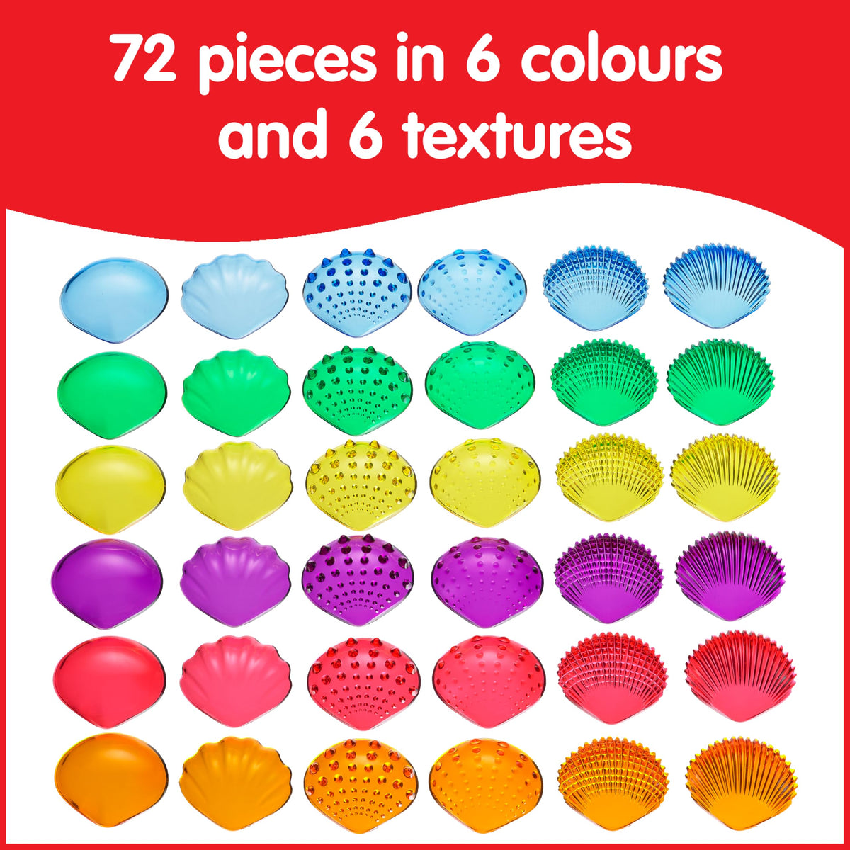 edxeducation tactile shells 6 colors support color matching and early math games.