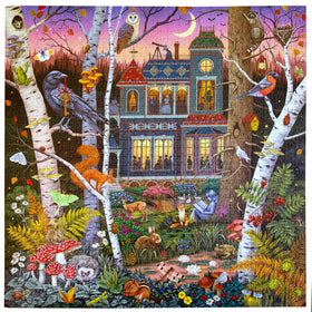 eeBoo Alchemist's Forest assembled puzzle on table, 23x23 inches.