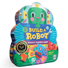 eeBoo Build a Robot Spinner Game box with bright pieces inviting imaginative play