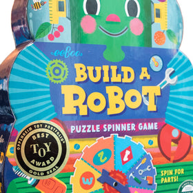 eeBoo Build a Robot Spinner Game packaging is sturdy for repeated use