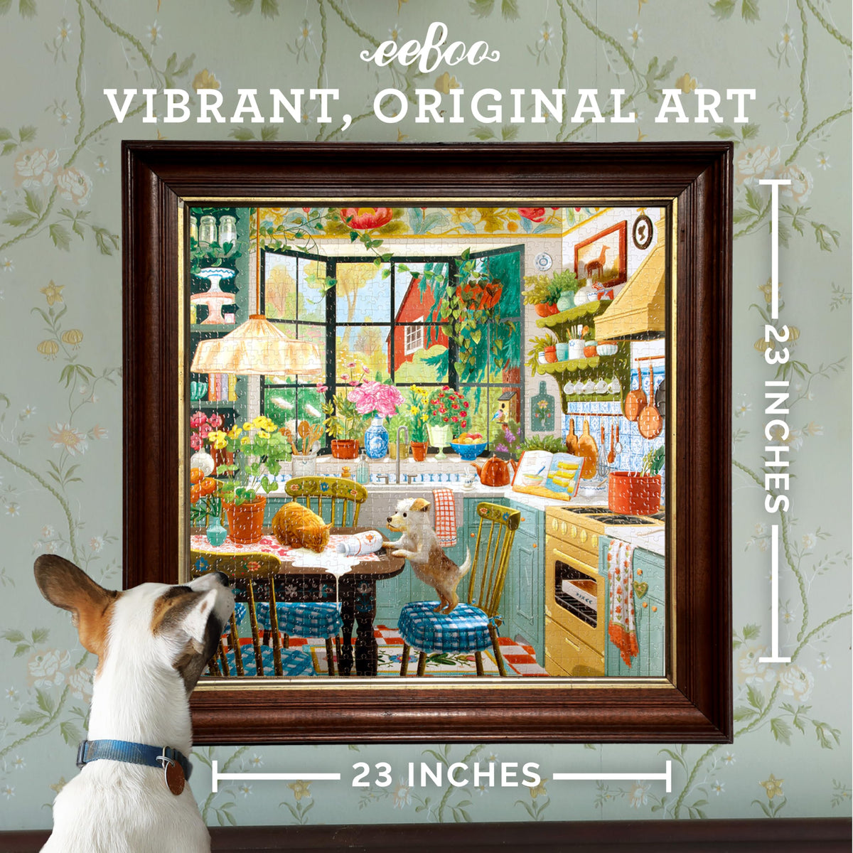 eeBoo puzzle pieces aligned, showcasing premium double-coated finish for long-lasting puzzling.