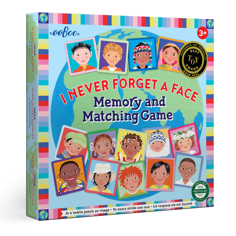 eeBoo I Never Forget a Face tiles with portraits for memory matching play