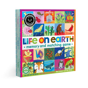 eeBoo Life on Earth memory tiles featuring vibrant animal illustrations for memory practice.