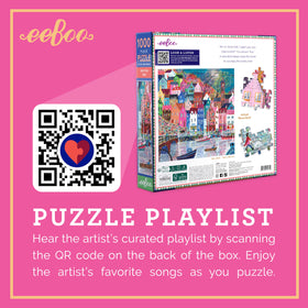 eeBoo Scottish Isle artist reference card puzzle; includes a guide and playlist.