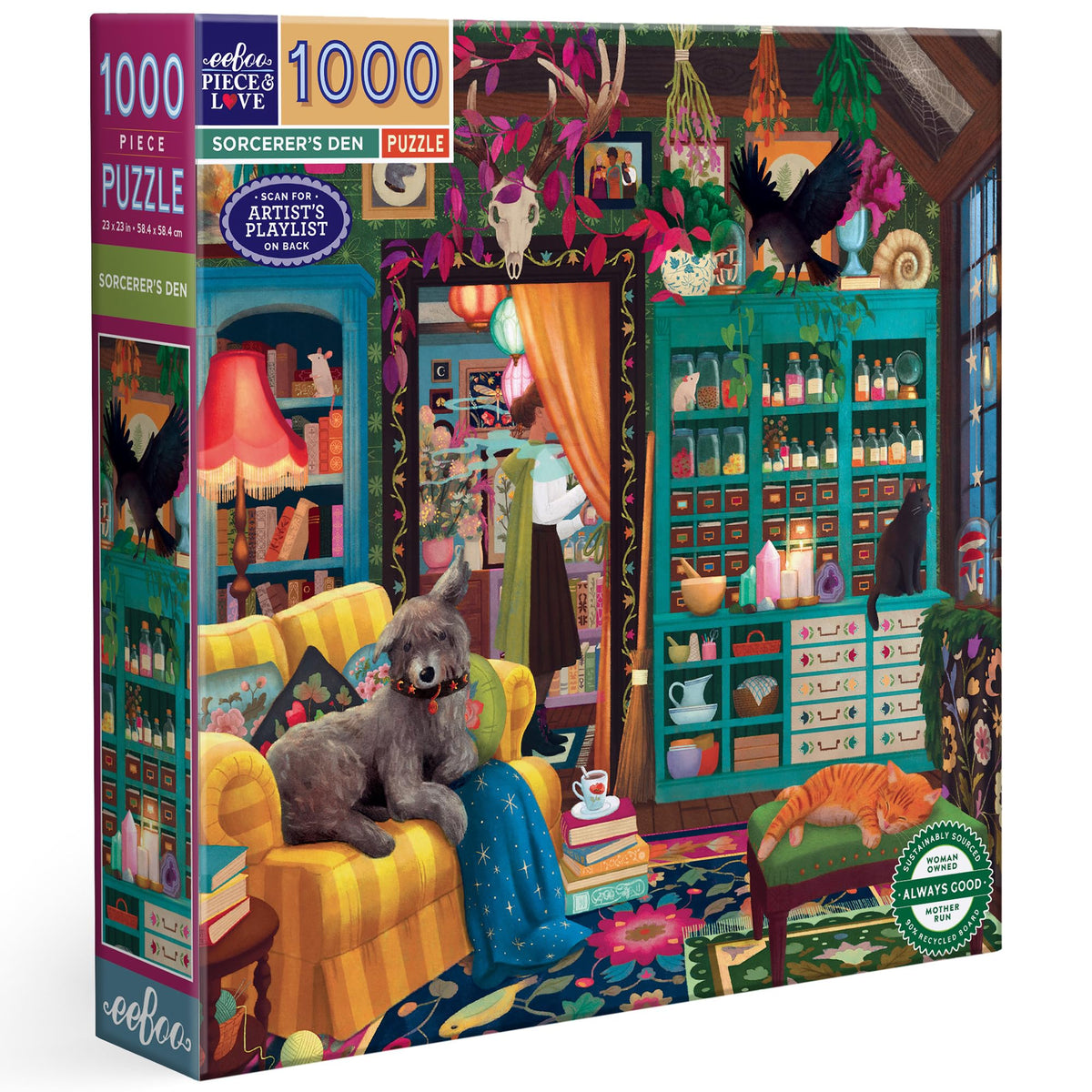 eeBoo Sorcerer's Den puzzle assembly with interlocking pieces for mindful building.