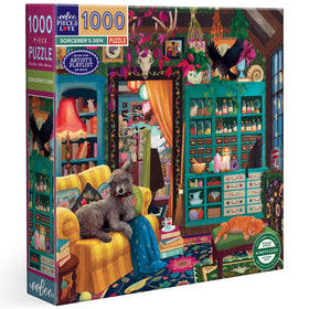 eeBoo Sorcerer's Den puzzle assembly with interlocking pieces for mindful building.