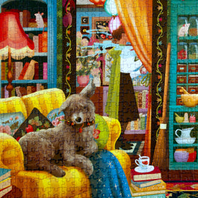 eeBoo Sorcerer's Den 23x23 square puzzle ready for display after completion.