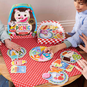 eeBoo Spin to Play Picnic plates set supports collaborative play and clear scoring.