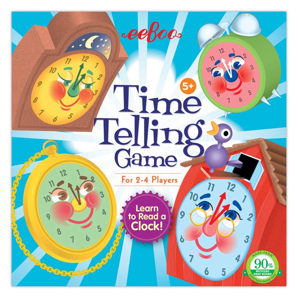 eeBoo Time Telling Game clocks with movable hands for hands-on time practice