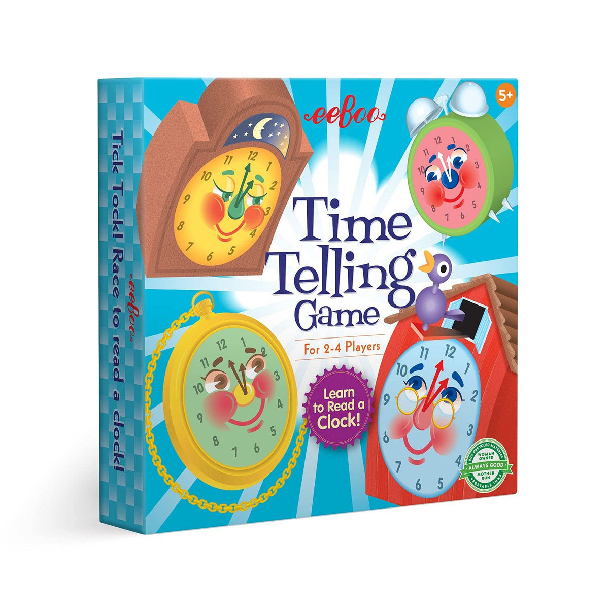 eeBoo Time Telling Game score pad used to track progress during play