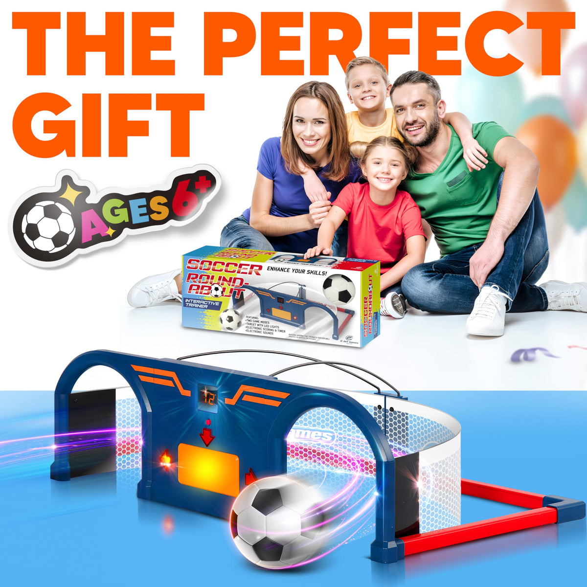 E E-JET GAMES indoor-friendly setup brings energetic soccer sessions indoors.