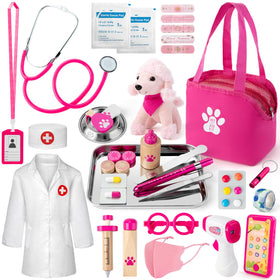 EFO SHM Doctor Kit for Girls with 36 pieces shown in organizer, encouraging imaginative play.