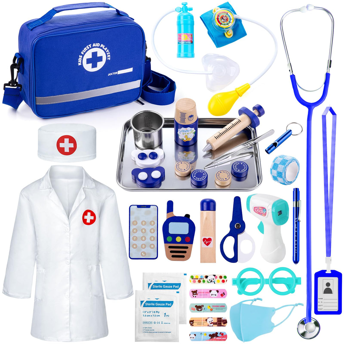 EFO SHM doctor kit heartbeat stethoscope promotes imaginative pretend play.