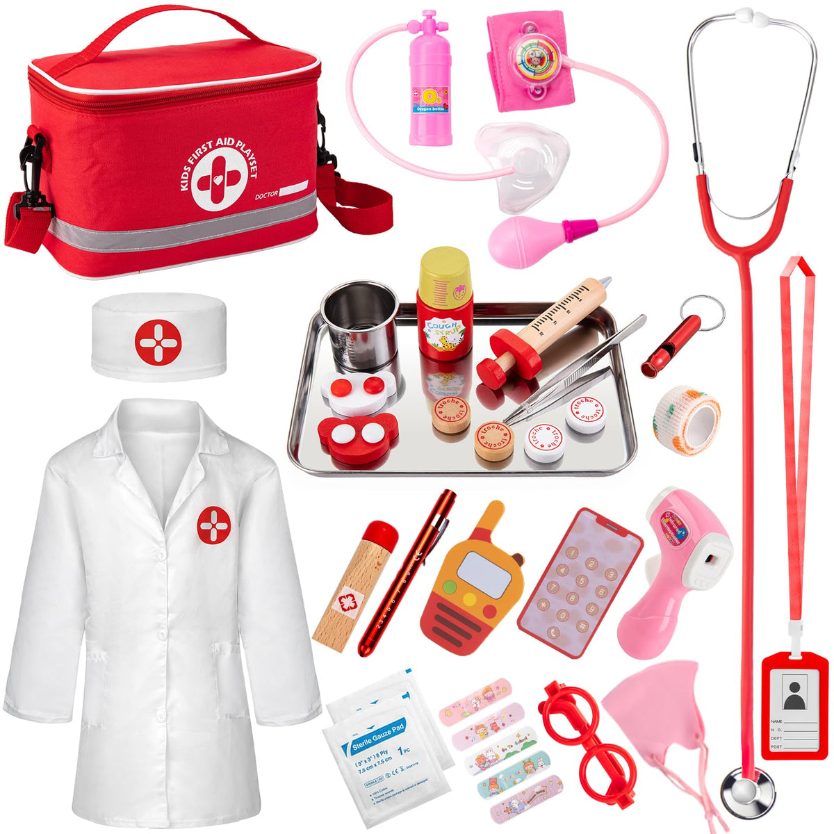 EFO SHM Doctor Kit stethoscope close-up for realistic pretend play
