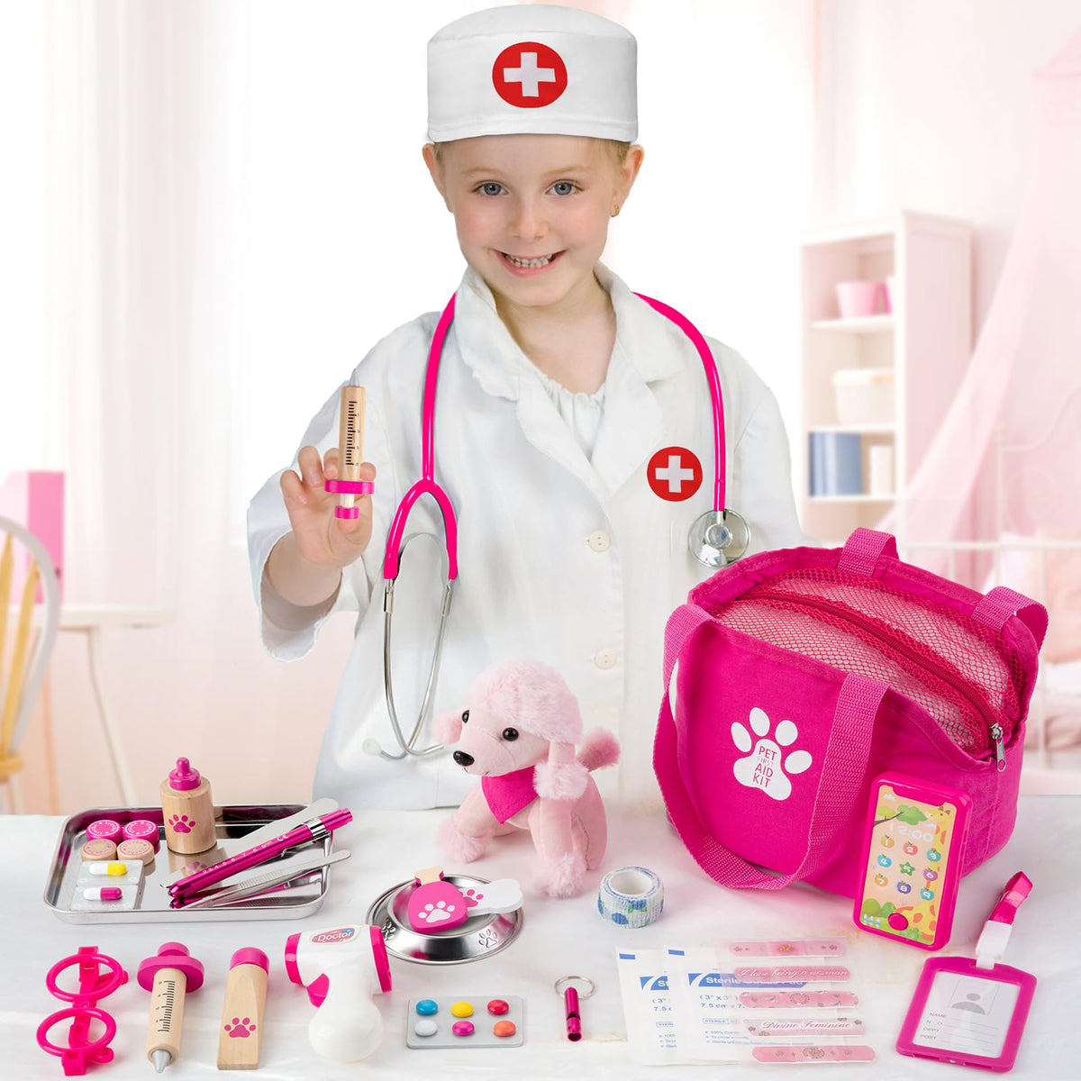 EFO SHM Doctor Kit dress-up costume for kids to role-play veterinarians.