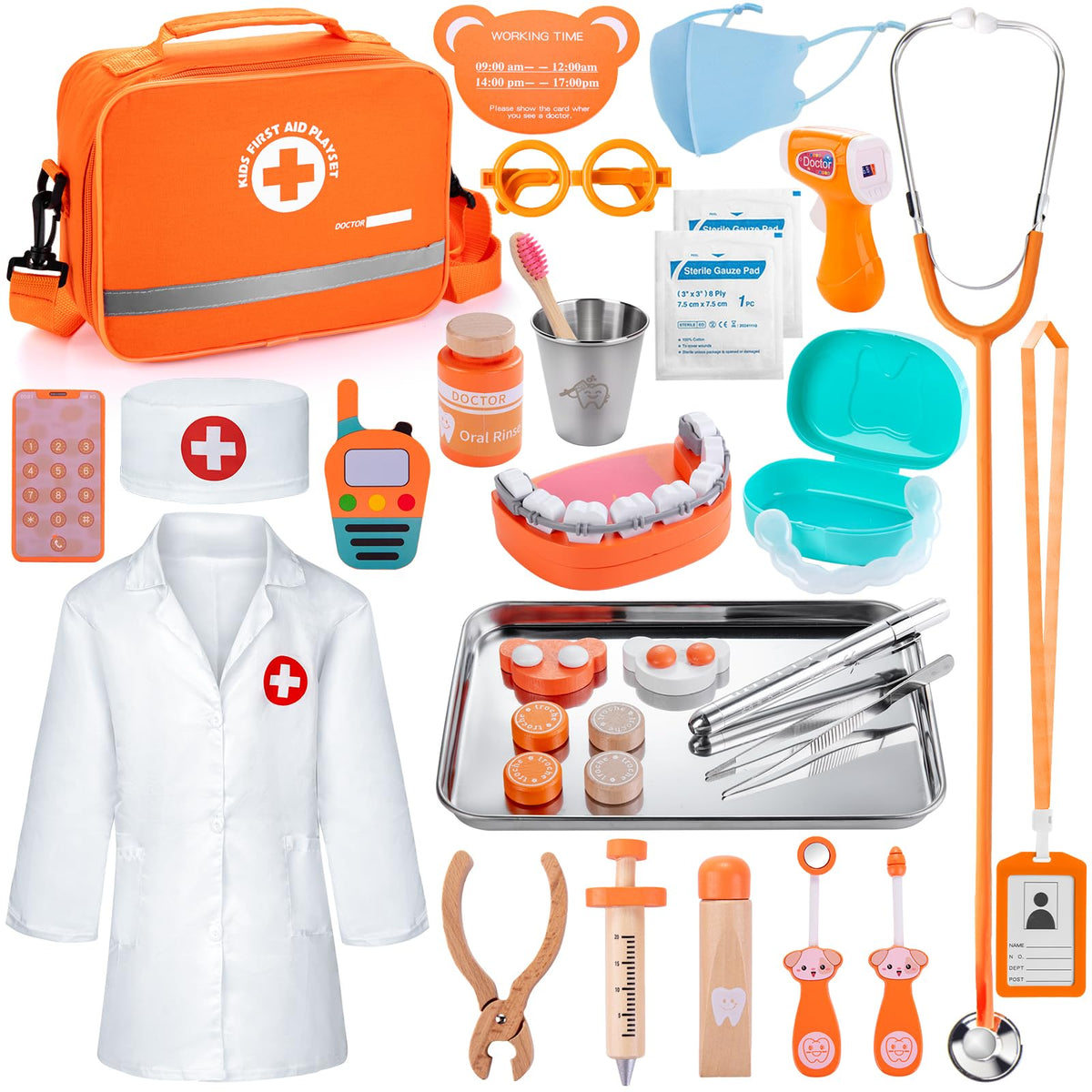 EFO SHM Kids Dentist Play Set shows teeth tools for imaginative dental care play.