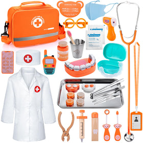 EFO SHM Kids Dentist Play Set shows teeth tools for imaginative dental care play.