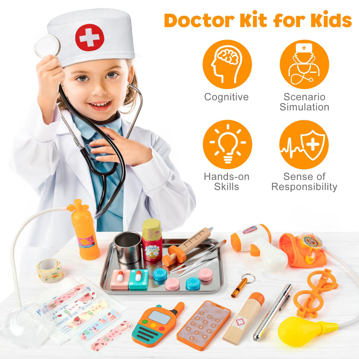 EFO SHM Kids Doctor Kit blood pressure cuff for pretend health checks.