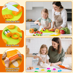 EFO SHM safe toddler knives and cutting boards designed for gentle learning