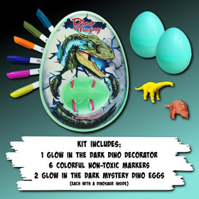 The Eggmazing Egg Decorator requires 3 AA batteries (not included) to power glow and spin.
