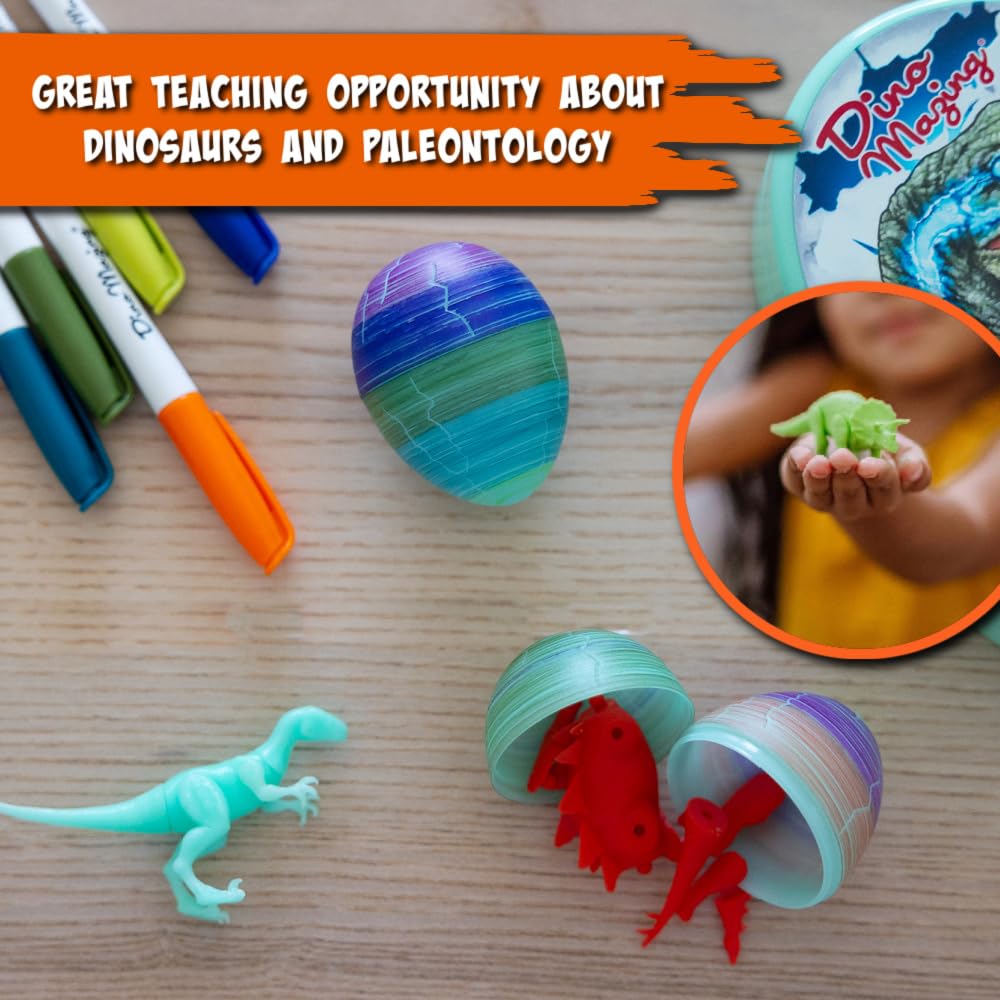 The Eggmazing Egg Decorator offers a playful dinosaur education moment during crafts.