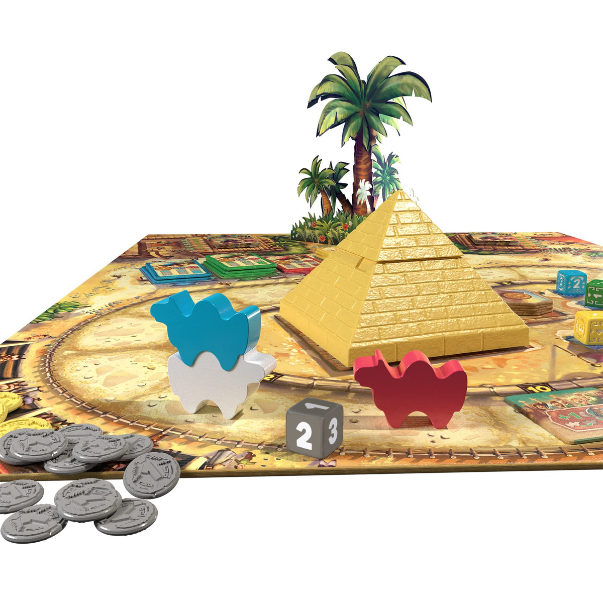 Eggertspiele Camel Up Second Edition: updated artwork and board boost visual appeal.