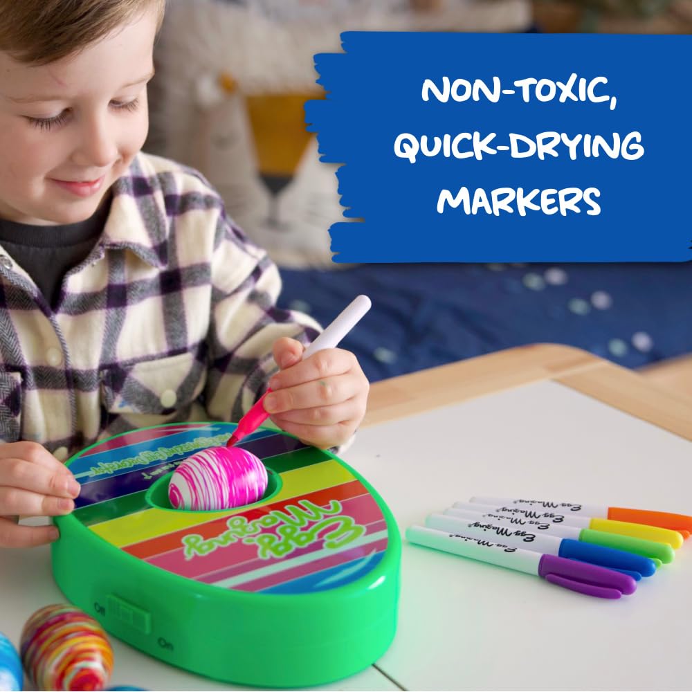 Eggmazing self-contained design keeps decorating clean and odor-free.