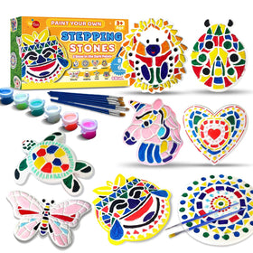 EggSun 8Pcs Stepping Stones Kit unicorn design for outdoor garden decor and kids' creativity