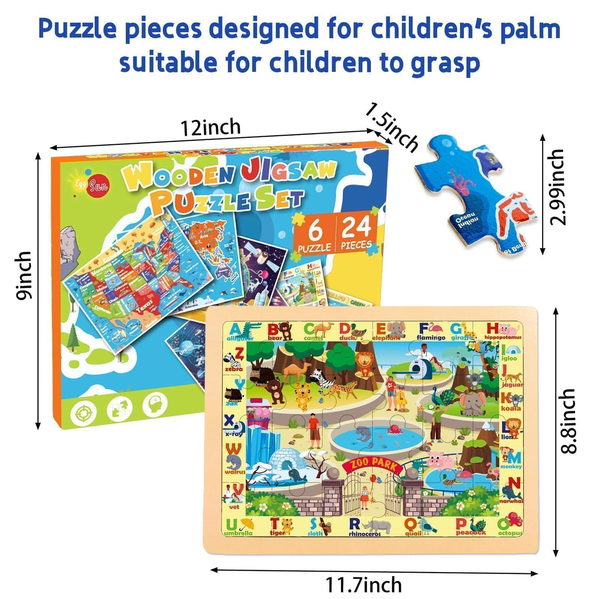 EggSun puzzles; colorful vehicle scenes inspire imaginative play
