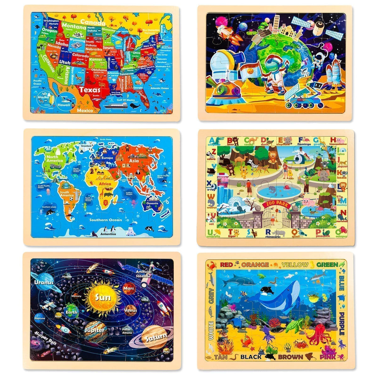 EggSun wooden puzzles with emergency vehicles; chunky pieces for little fingers