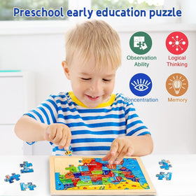 EggSun wooden puzzles with farm tractors; sturdy wood endures hours of play