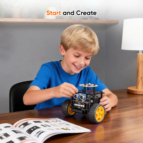 EggTailz Smart Robot Car top ring-light showcases a dazzling light show.